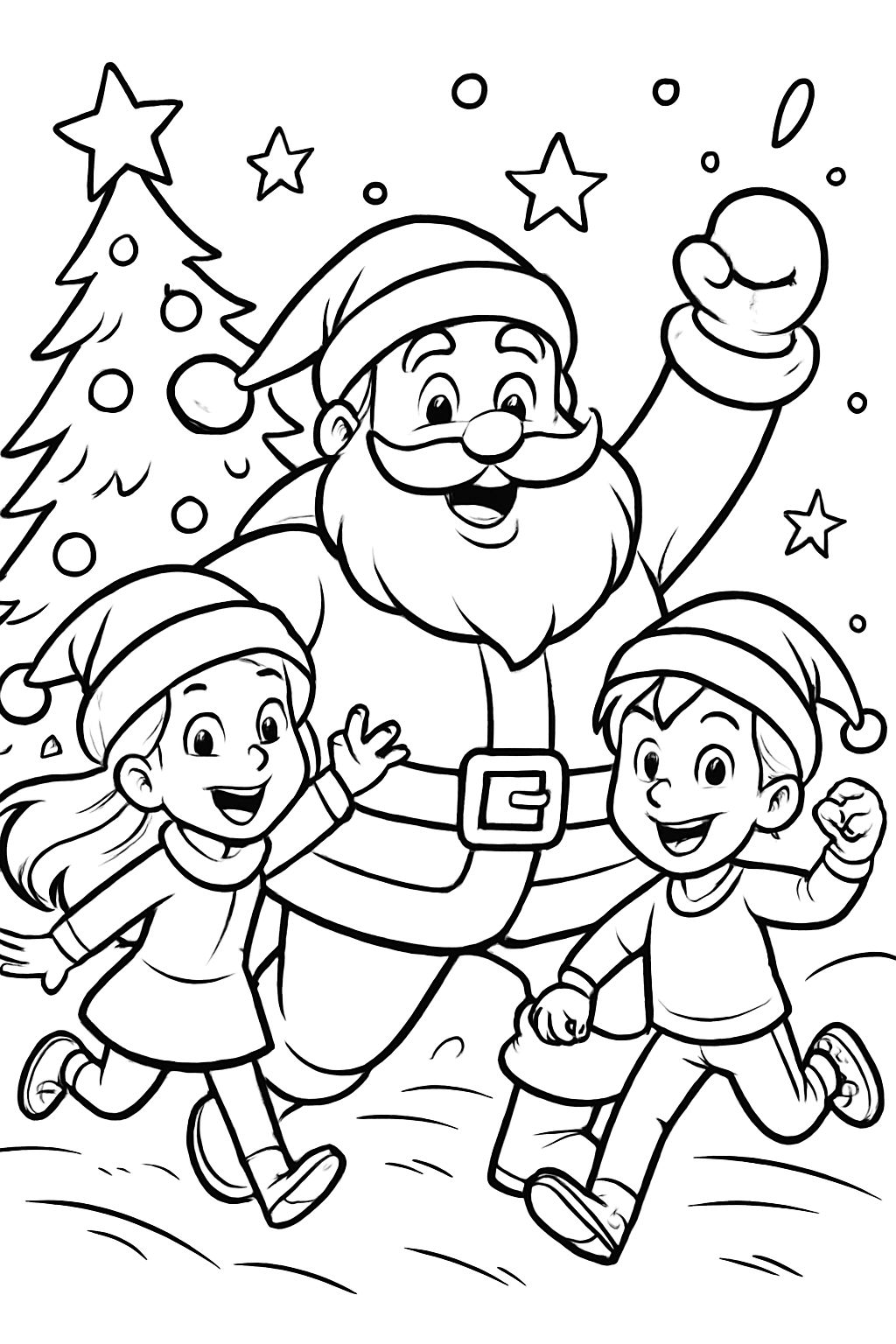 Weihnachten mit Zwillingen, einem Jungen und einem Mädchen.