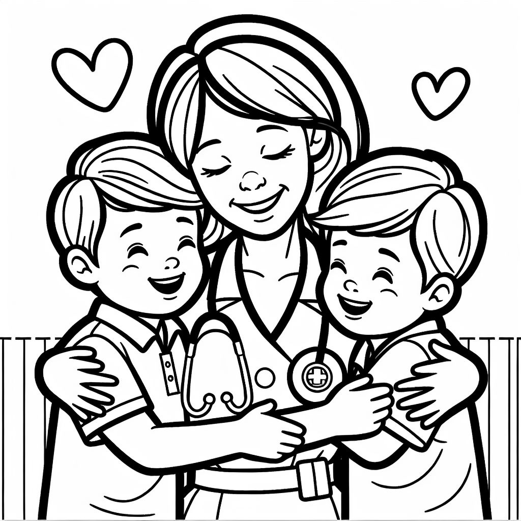 People Hugging Coloring Page [2025]
