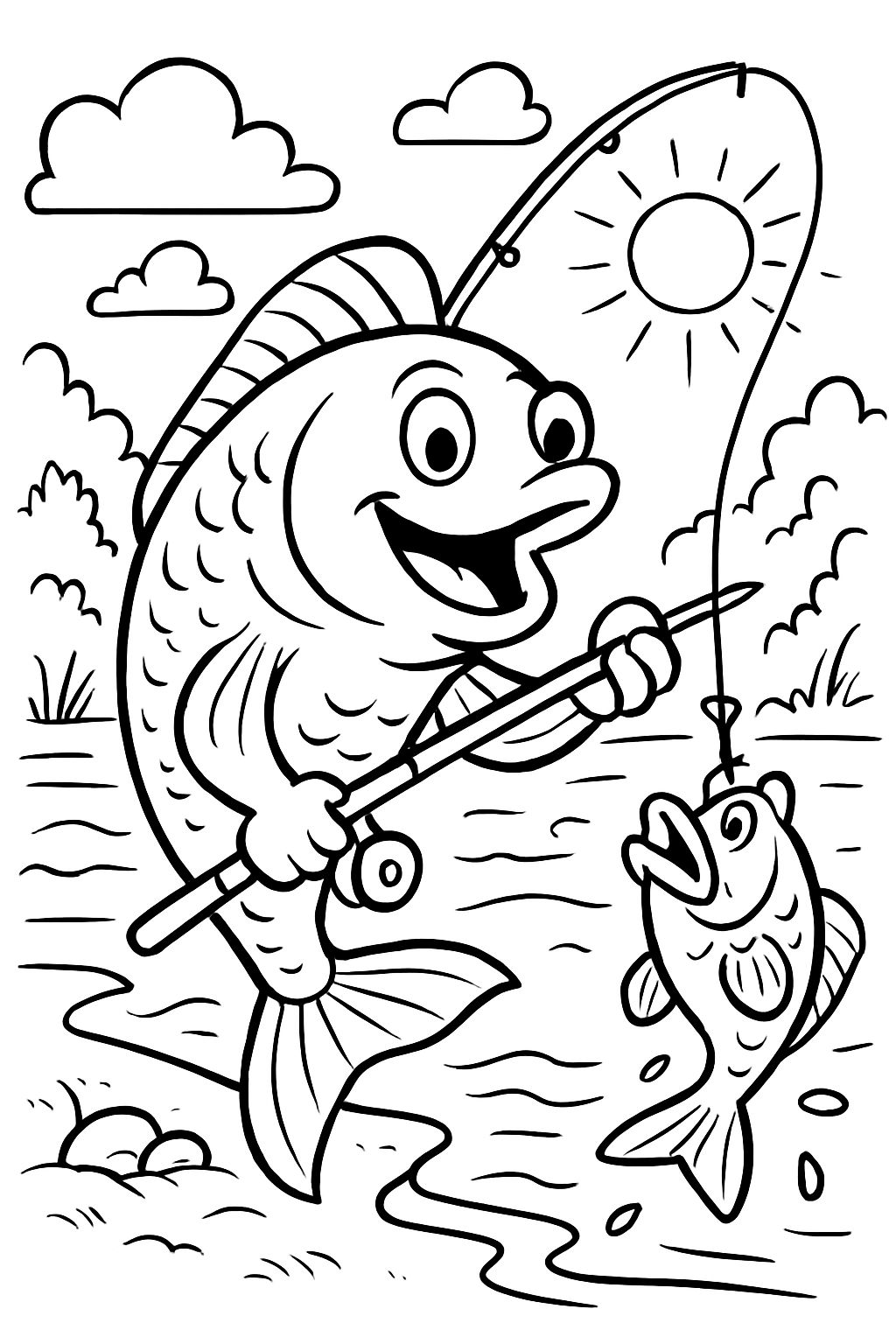 a fish that is fishing a fish