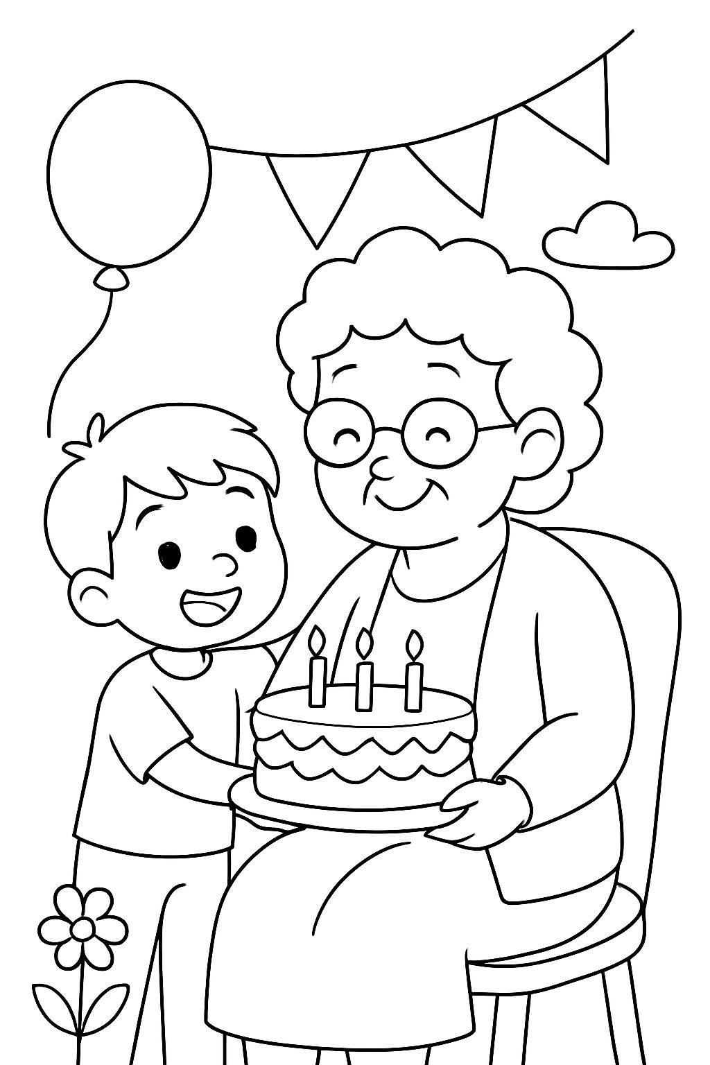 Grandma with grandchild for grandma's birthday Grandma with grandchild for grandma's birthday