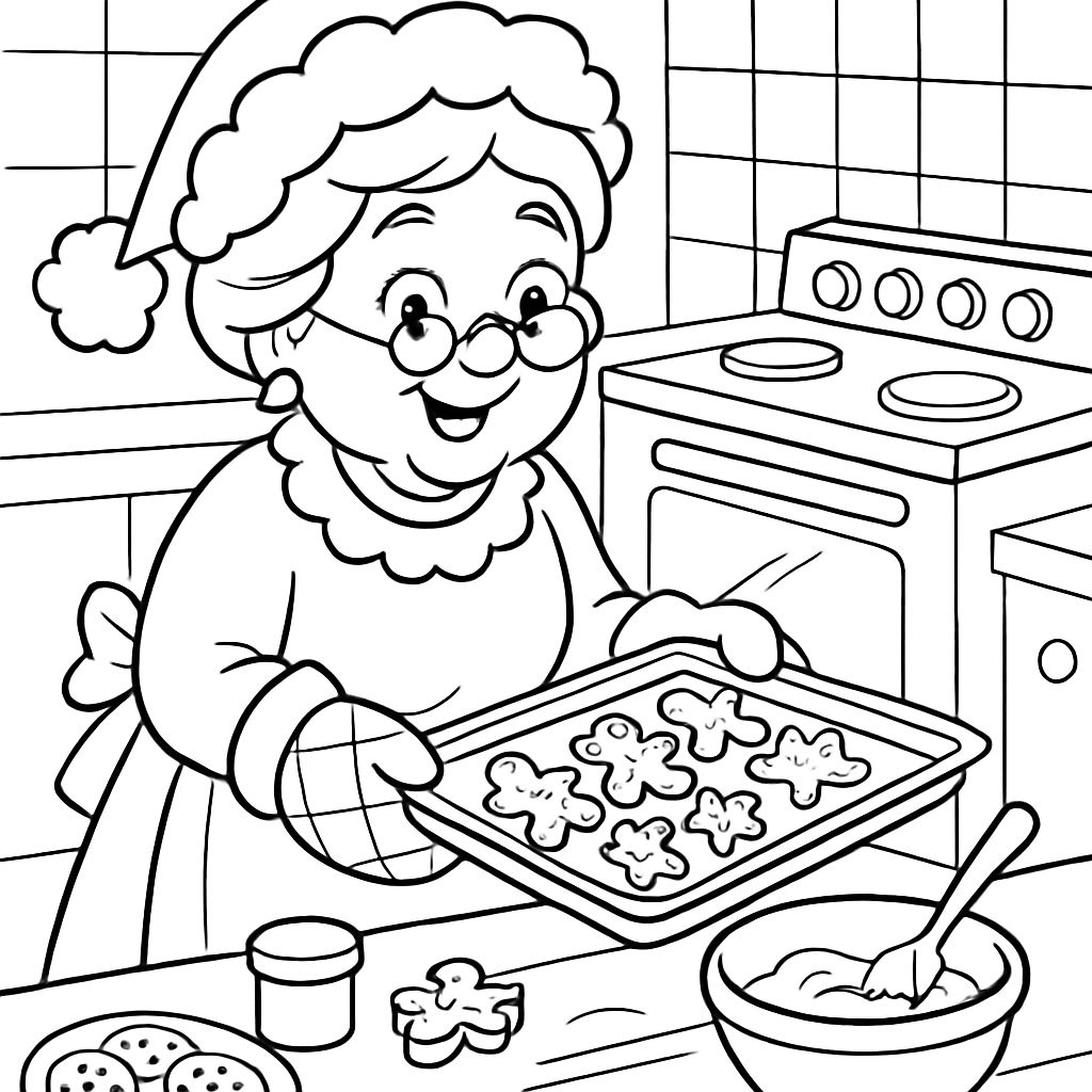Madame Claus prépare des biscuits Madame Claus prépare des biscuits