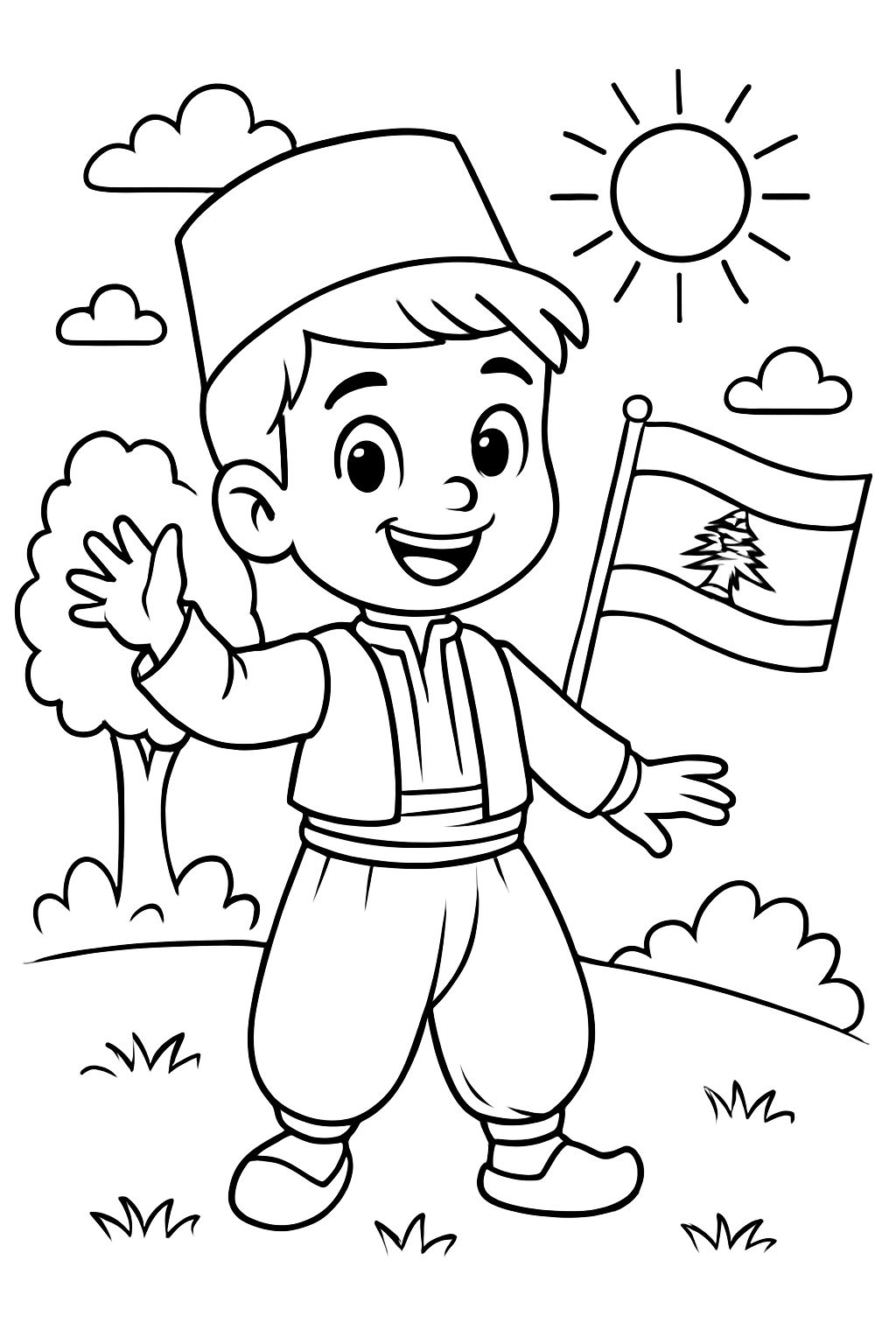 un garçon portant des vêtements traditionnels libanais