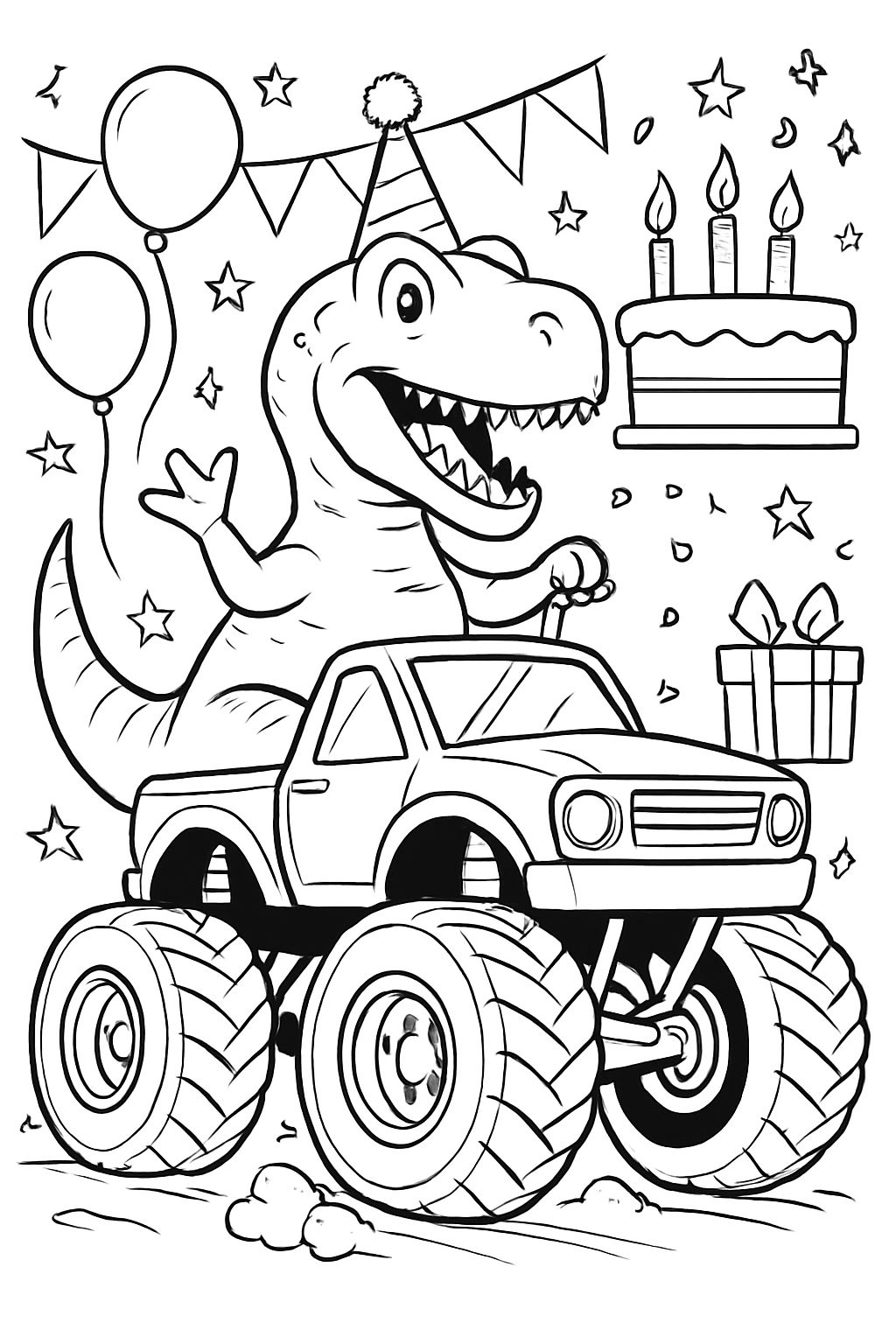 MONSTER TRUCK DINOSAUR BIRTHDAY
