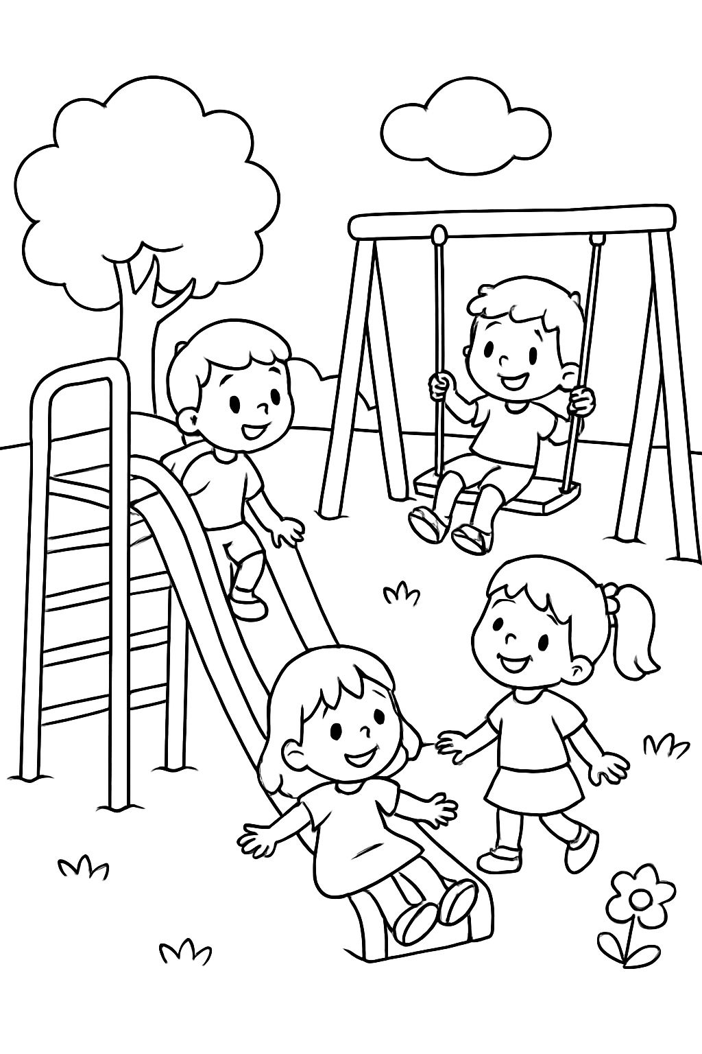 children at the playground