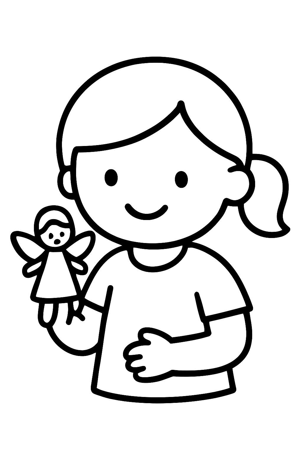 petite fille avec une fée dans la main