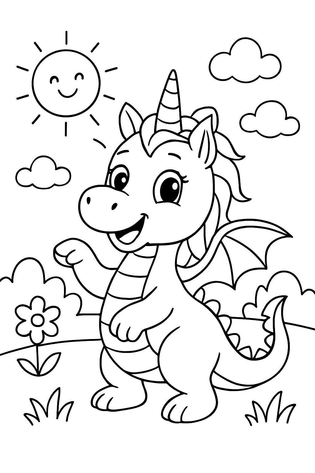 a dragon and a unicorn combined