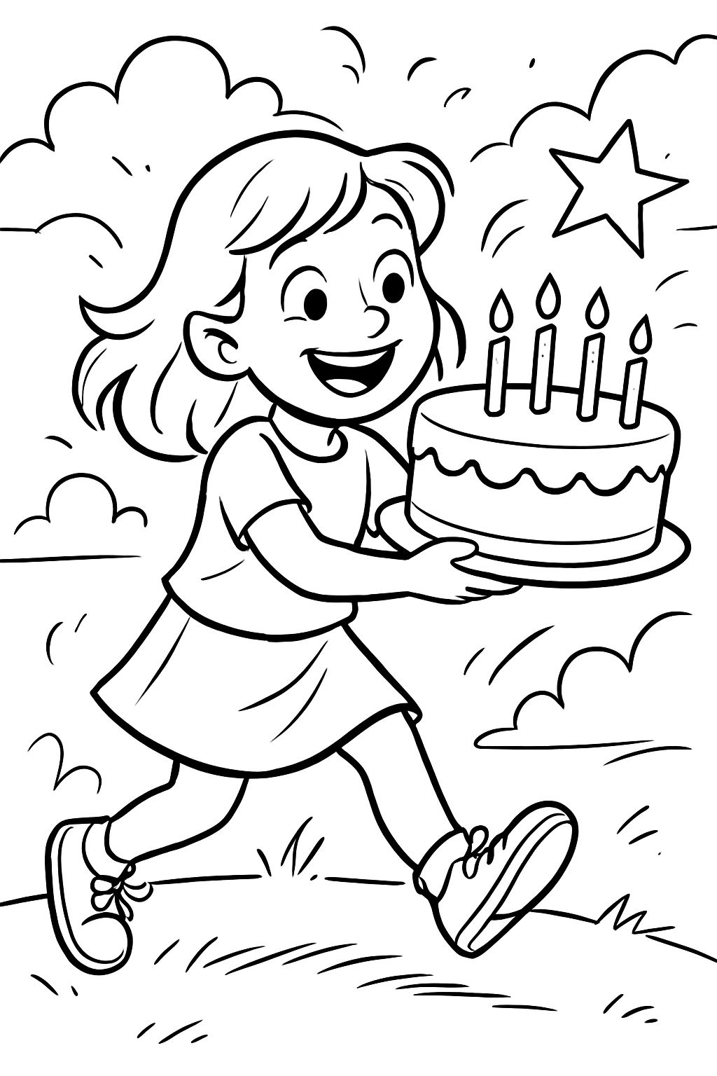 una niña sosteniendo un pastel simple una niña sosteniendo un pastel simple