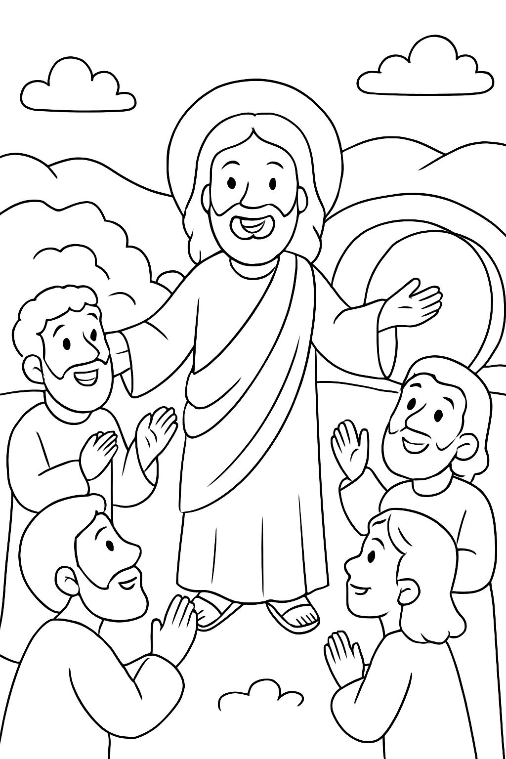 Jesus risen with his disciples