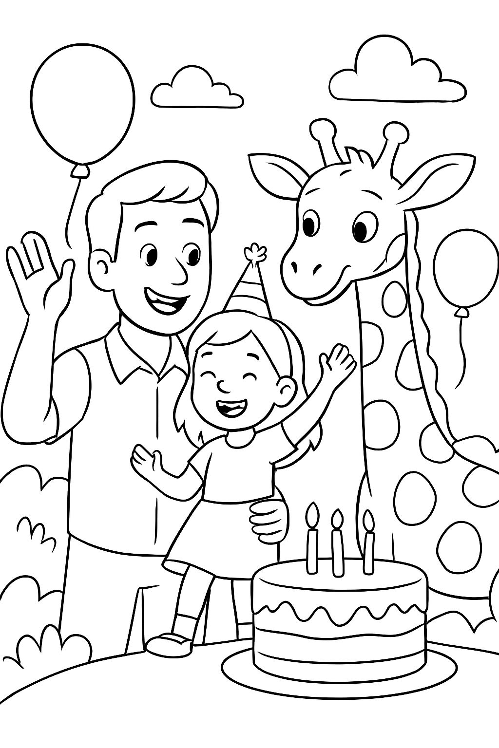 Vater Tochter & Giraffe. Geburtstag Vater Tochter & Giraffe. Geburtstag