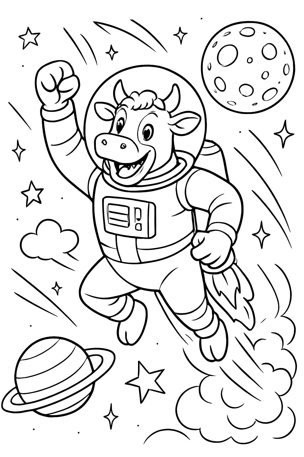 A cow going to space to see the Moooooooooooooon.