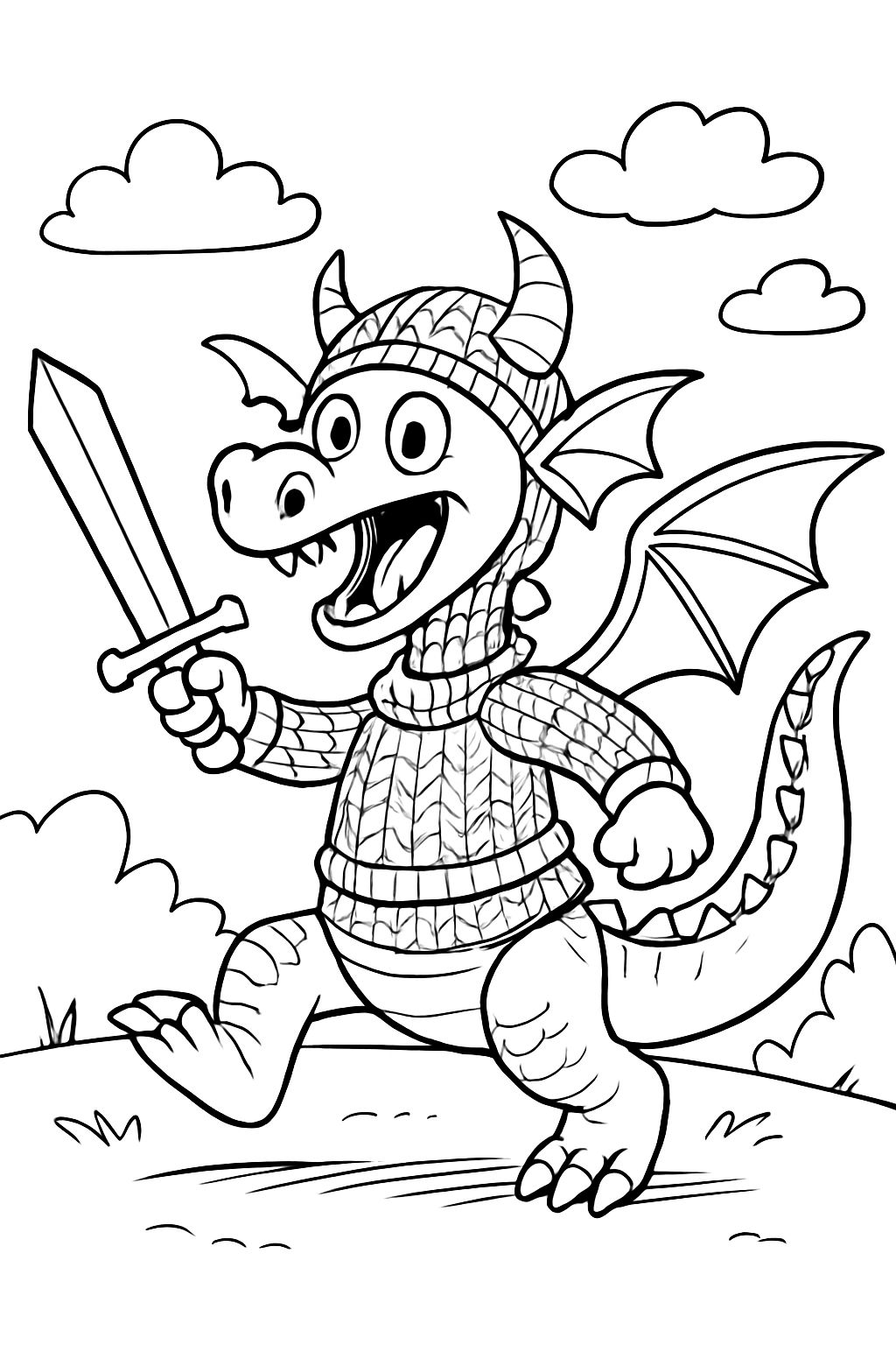 A dragon in knit's armor