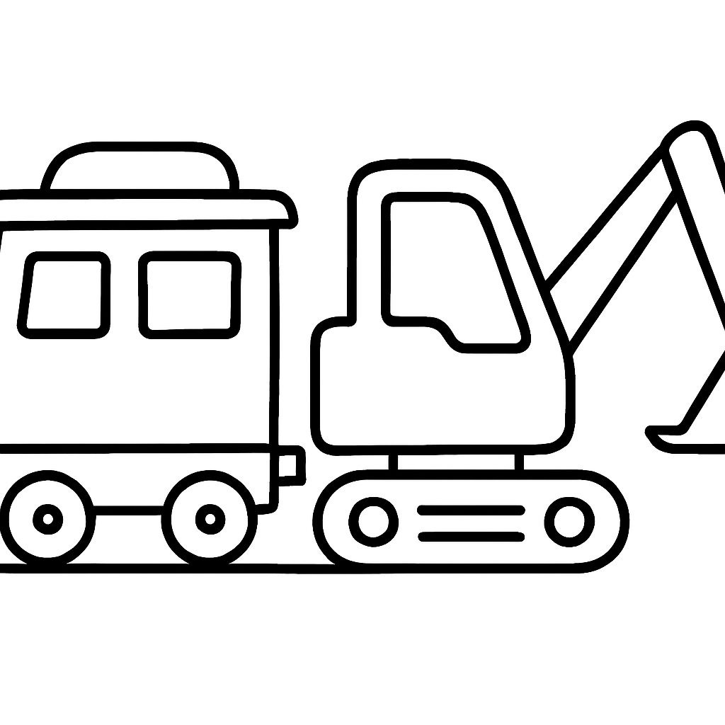 Train and mini excavator Train and mini excavator