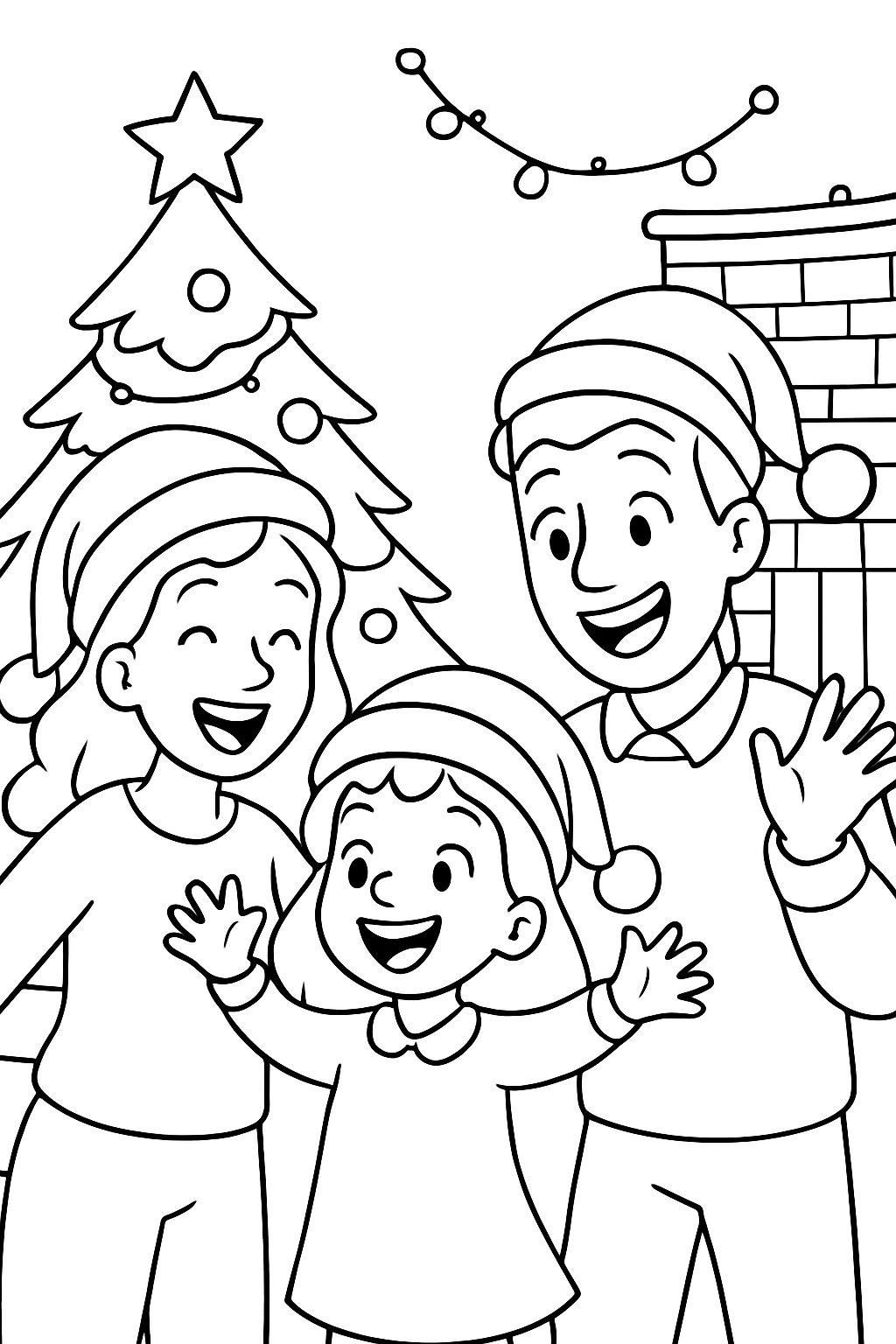 maman papa et fille Noël