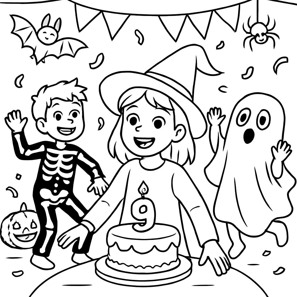 eine Halloweengeburtstagfeier zum 9. Geburtstag eines Mädchens eine Halloweengeburtstagfeier zum 9. Geburtstag eines Mädchens