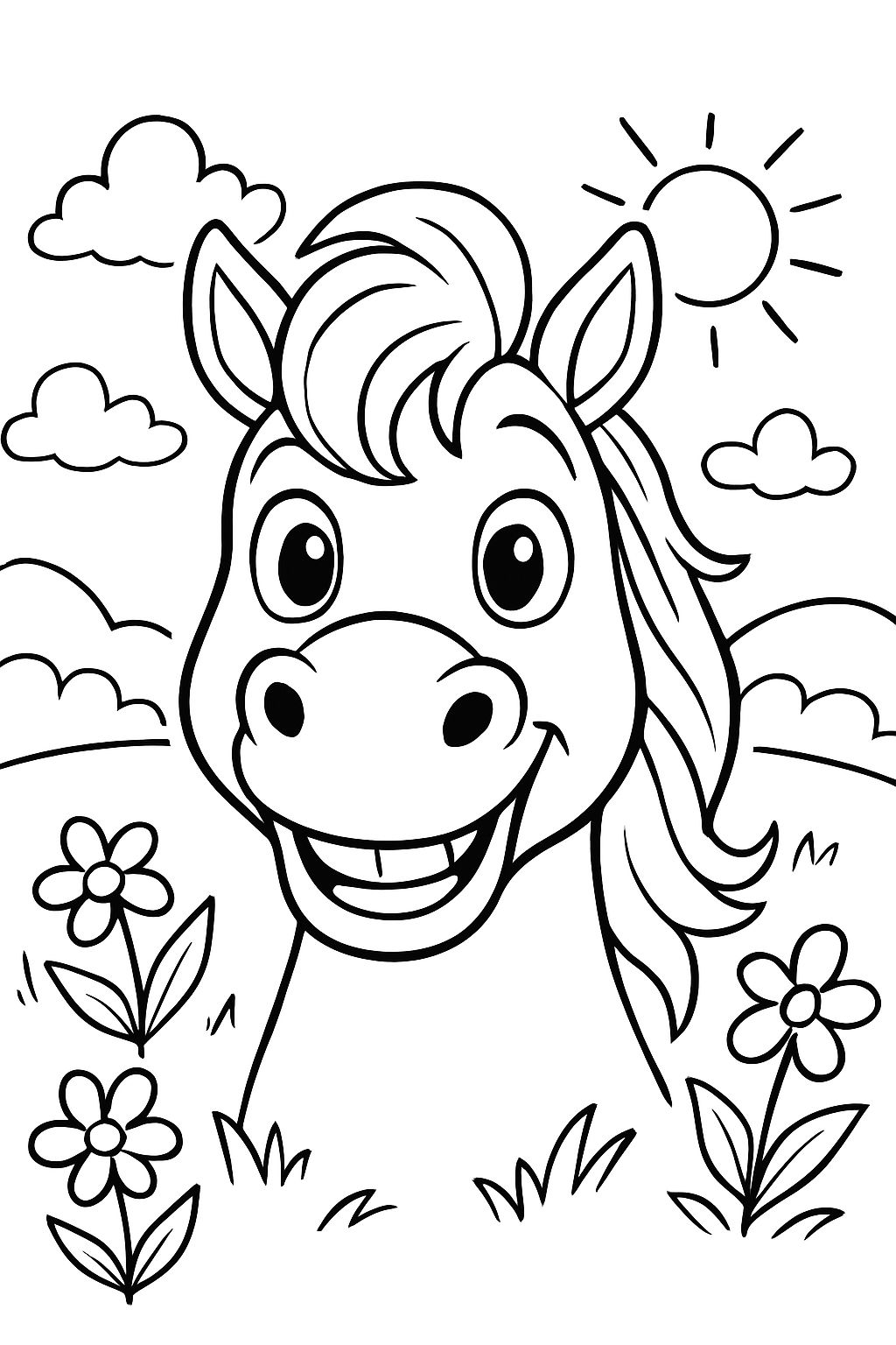 Horse head from the front