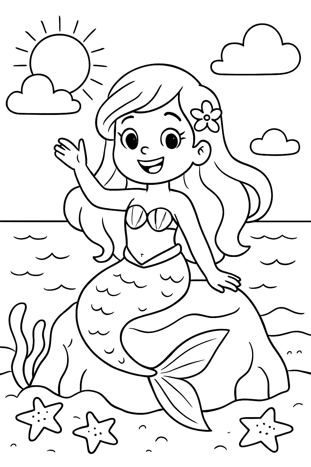 A mermaid on a rock