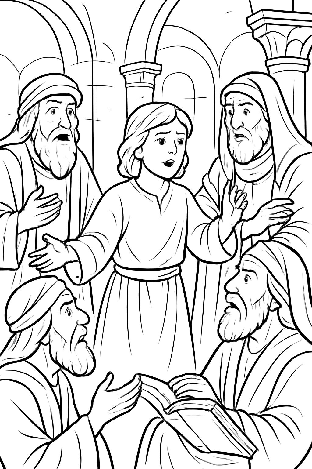 Finding of Our Lord in the Temple in the Style of Giotto