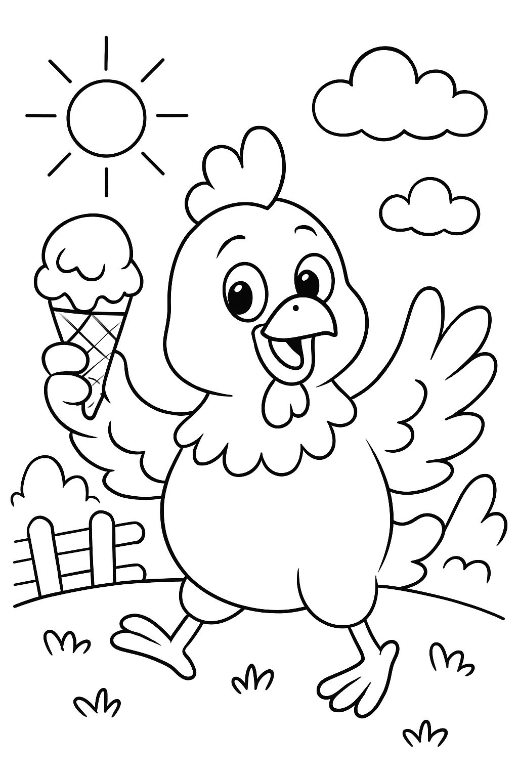 un poulet avec de la glace dans l'aile