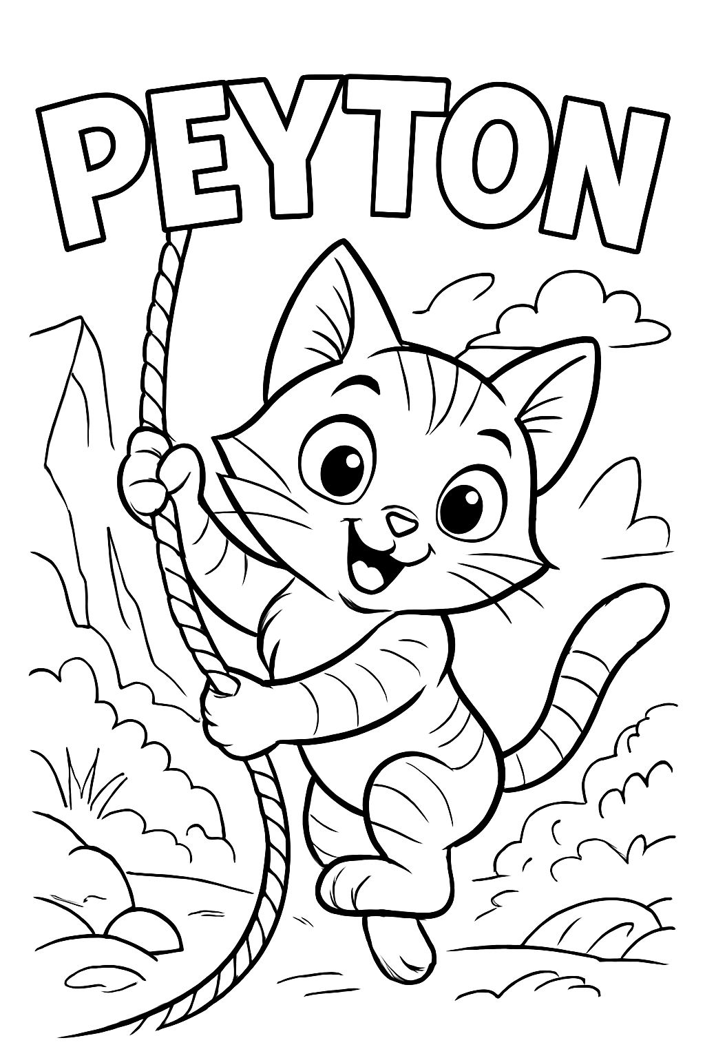 kitten with name Peyton in medium font