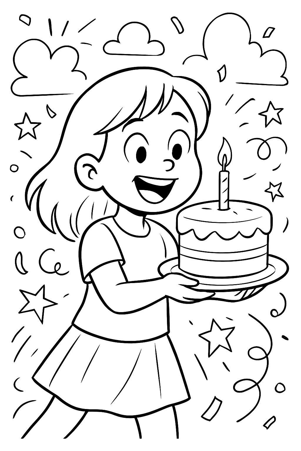 Une fille simple tenant un simple gâteau. Une fille simple tenant un simple gâteau.