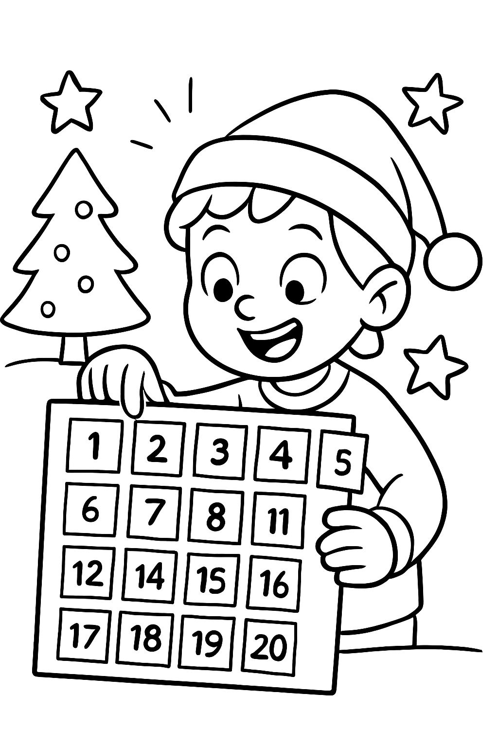 una persona abre un calendario de Adviento