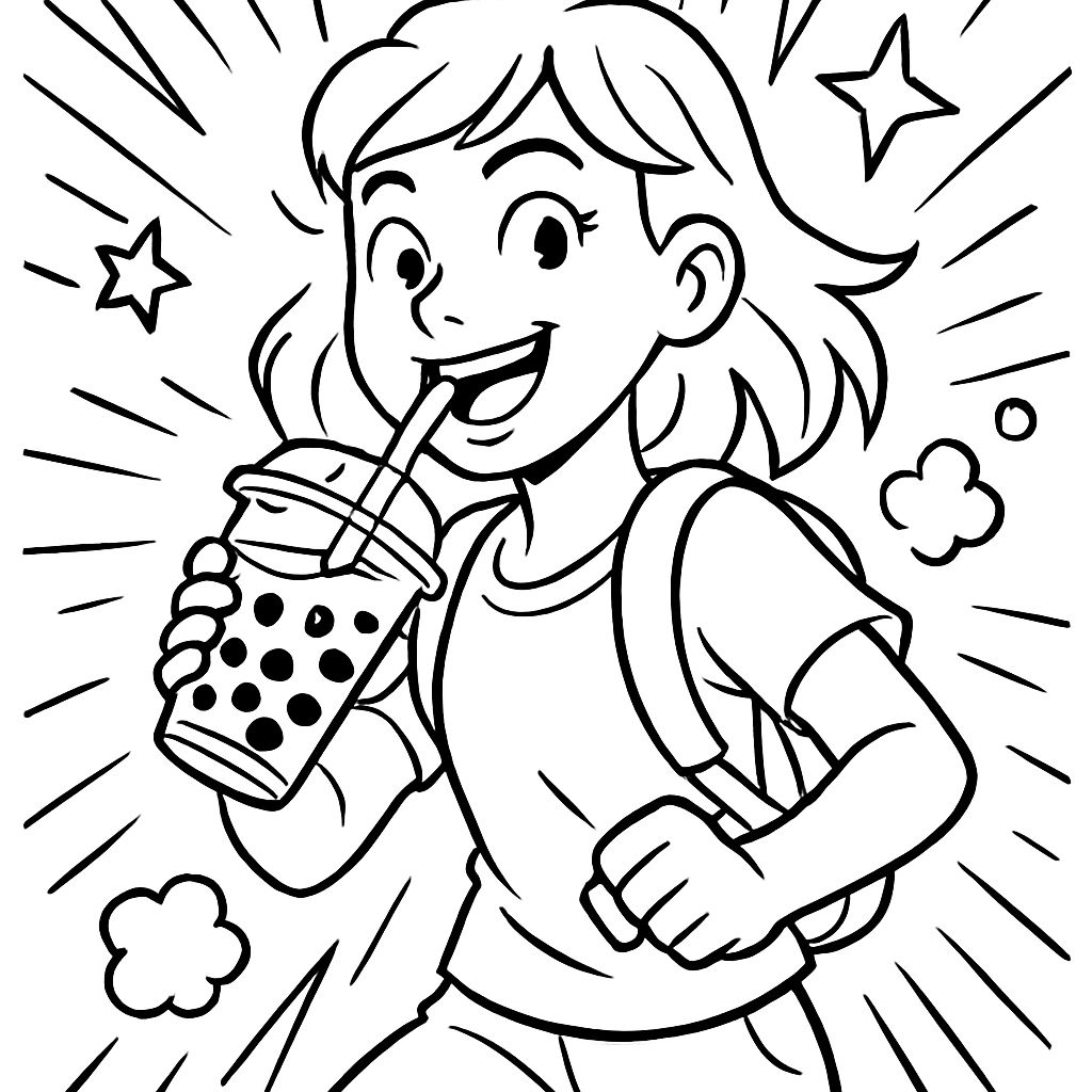 a girl with a bubble tea in hand a girl with a bubble tea in hand
