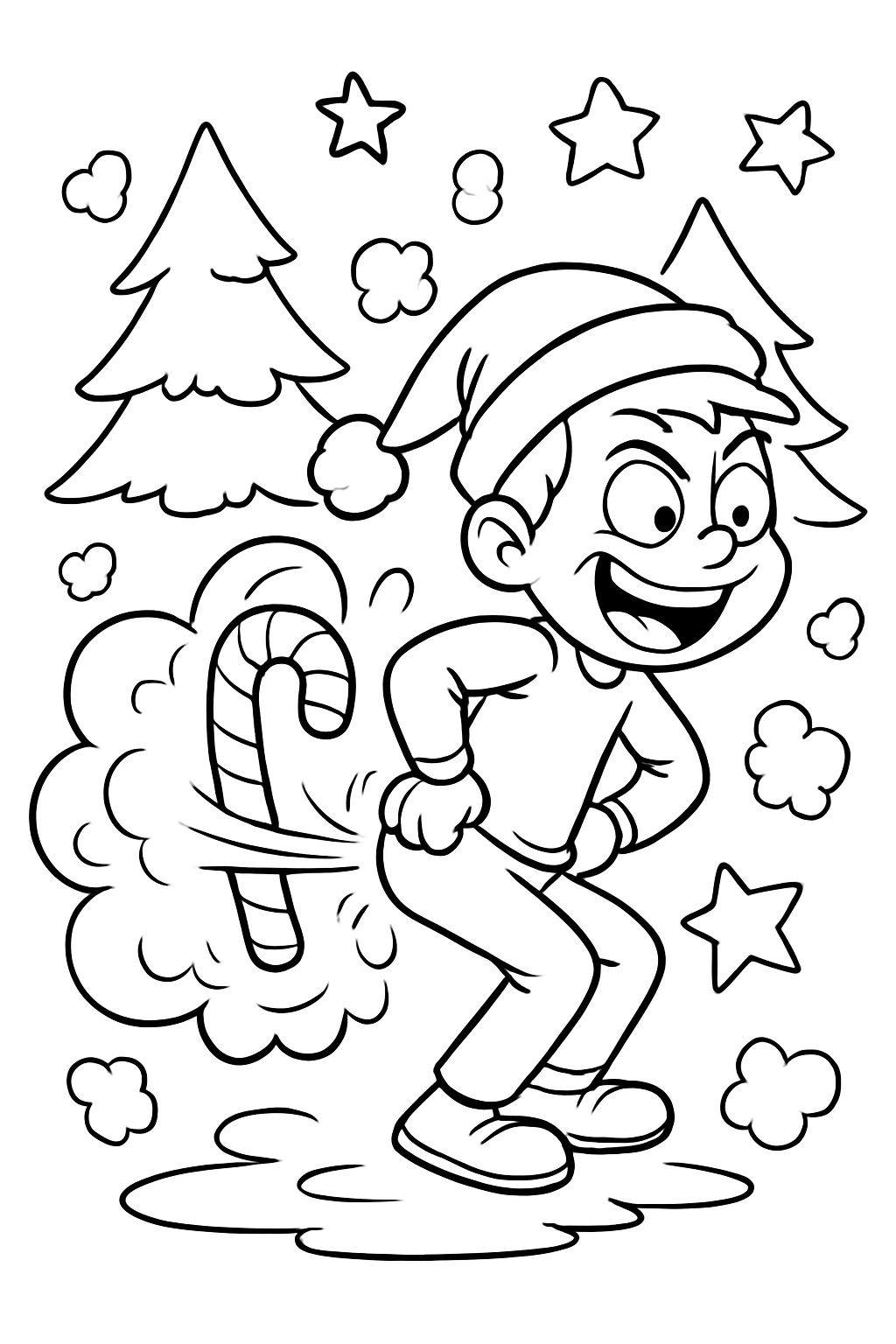 lila Weihnachtszuckerstange Furz lila Weihnachtszuckerstange Furz