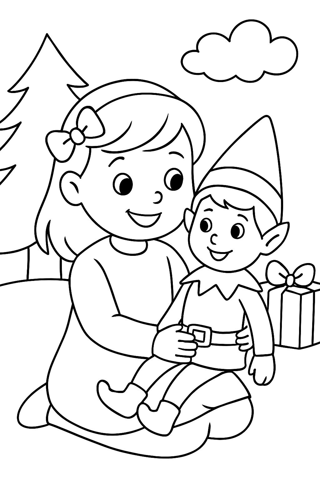 Elfo en el estante con mi hija