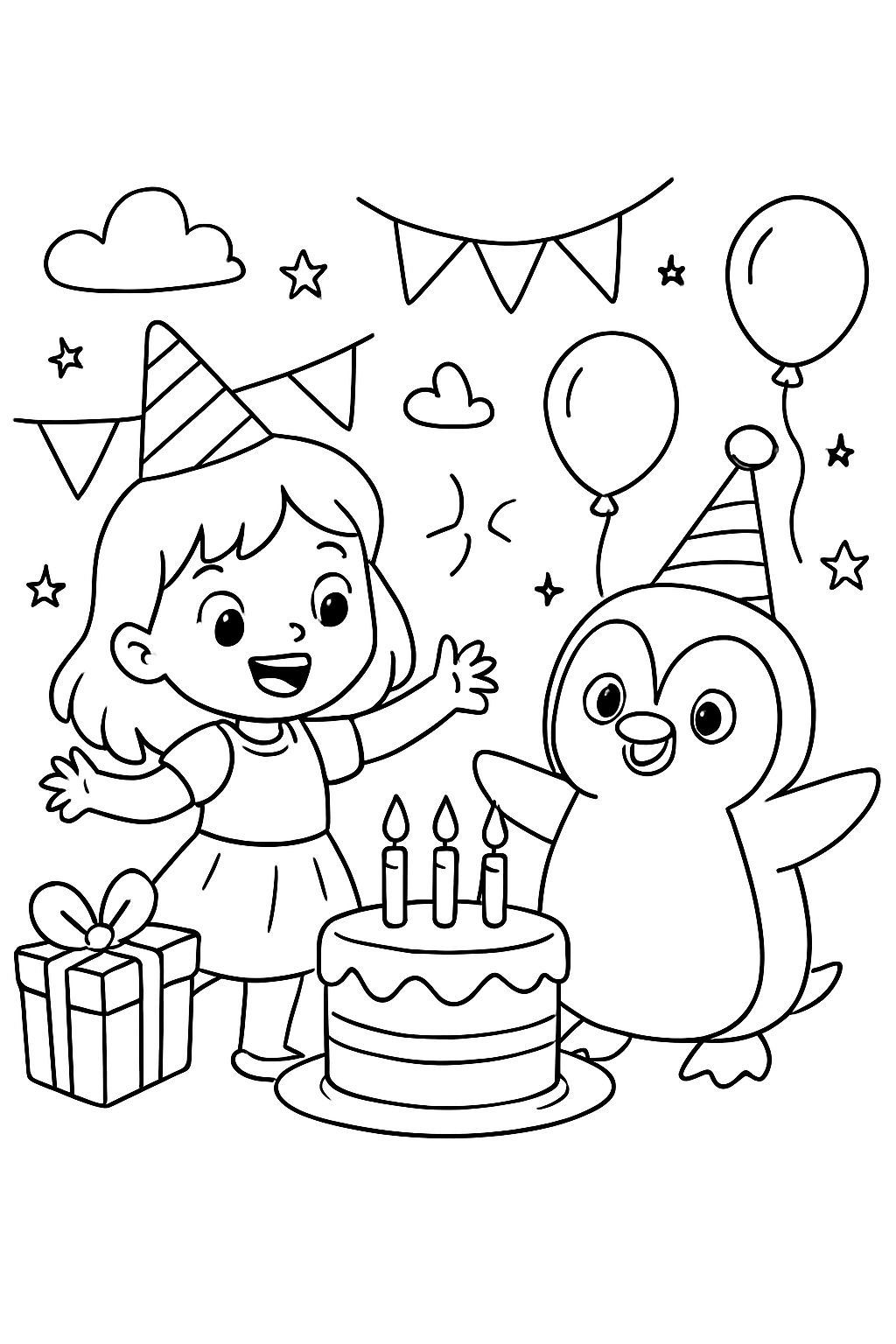 Birthday girl penguin