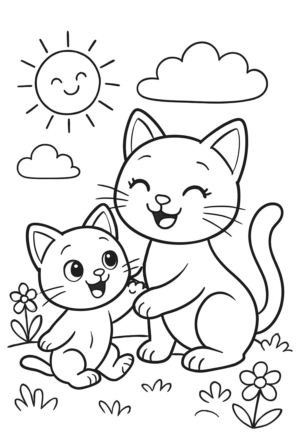 a baby kitten and its mother