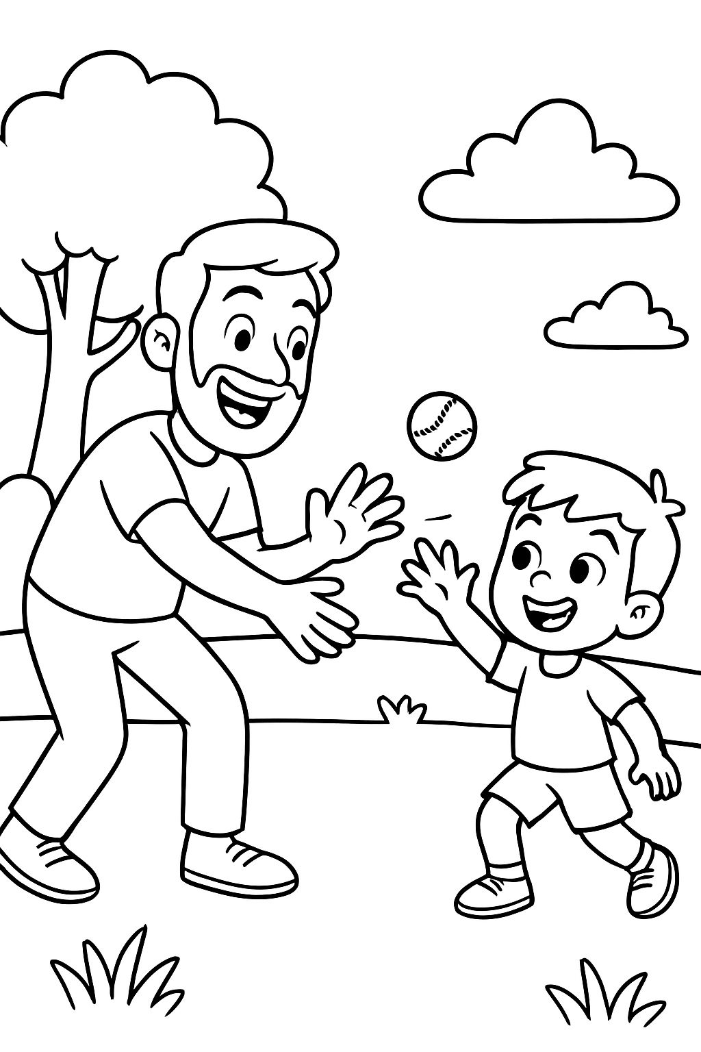 Um homem barbudo de 36 anos e seu filho de 3 anos brincando de pegar. Um homem barbudo de 36 anos e seu filho de 3 anos brincando de pegar.