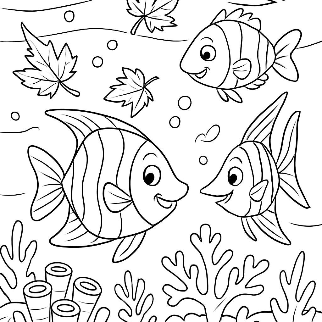 Peixes tropicais em um recife no outono Peixes tropicais em um recife no outono