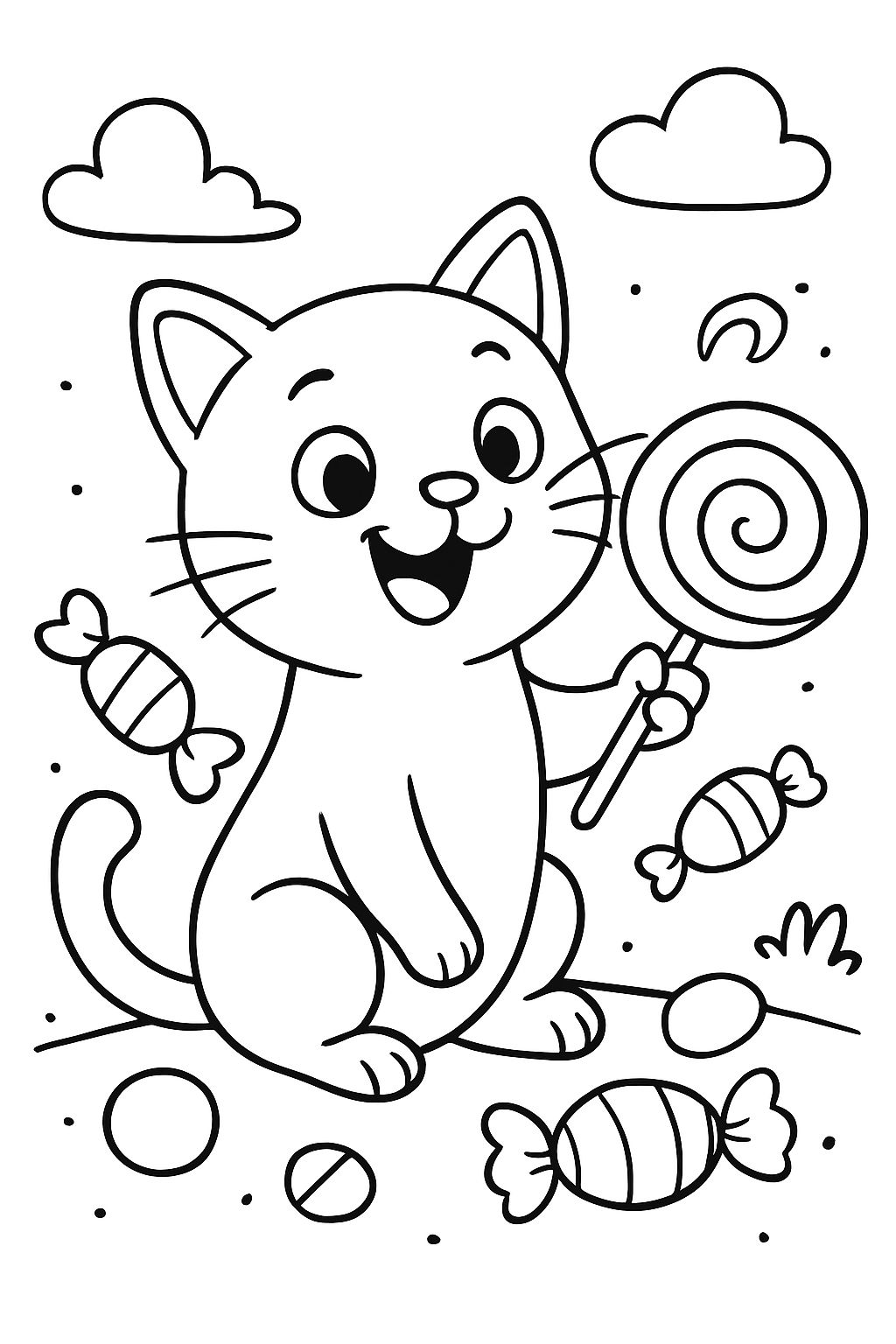 Katze mit Süßigkeit