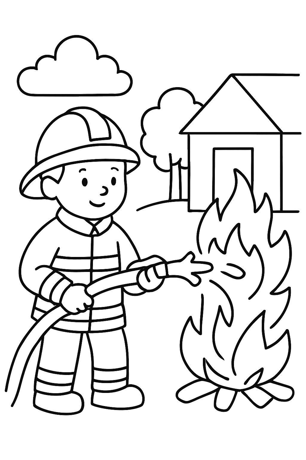 Firefighters in action