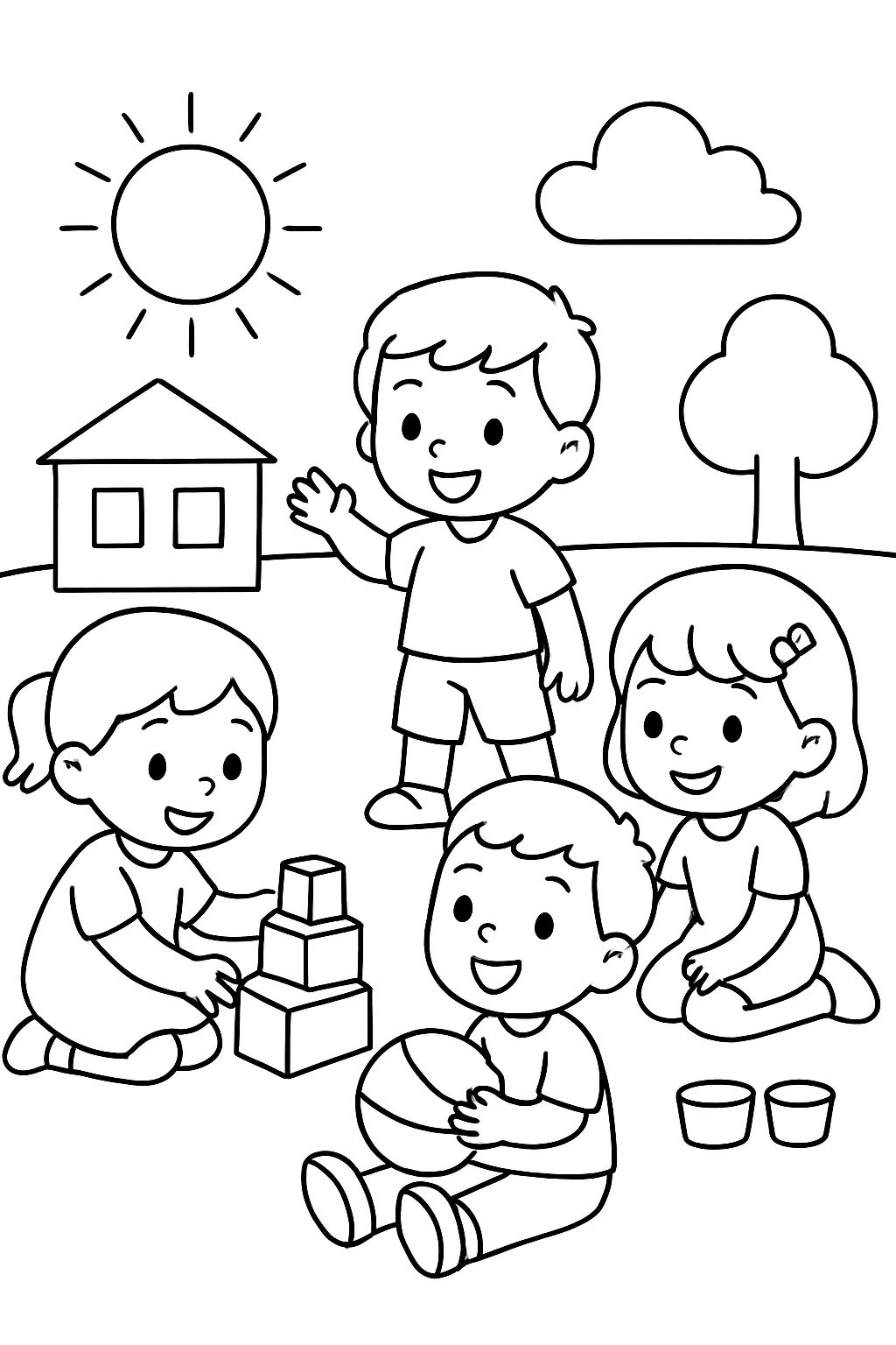 crianças brincando na escola de educação infantil