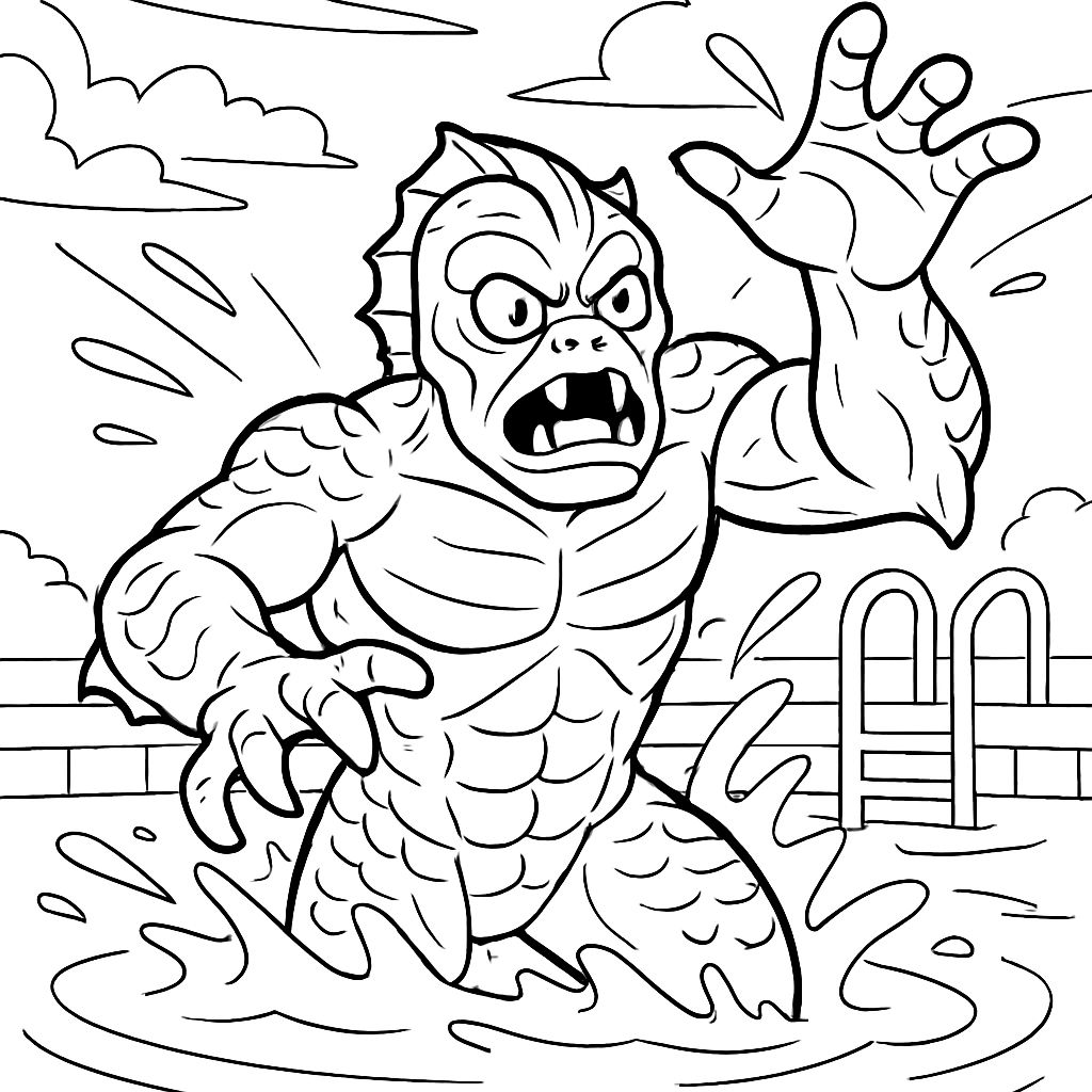 um monstro de piscina