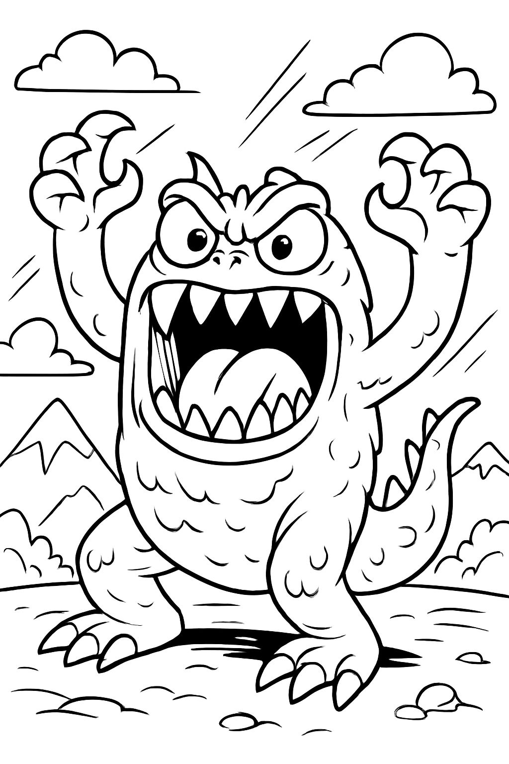 Ein Monster mit großen Zähnen