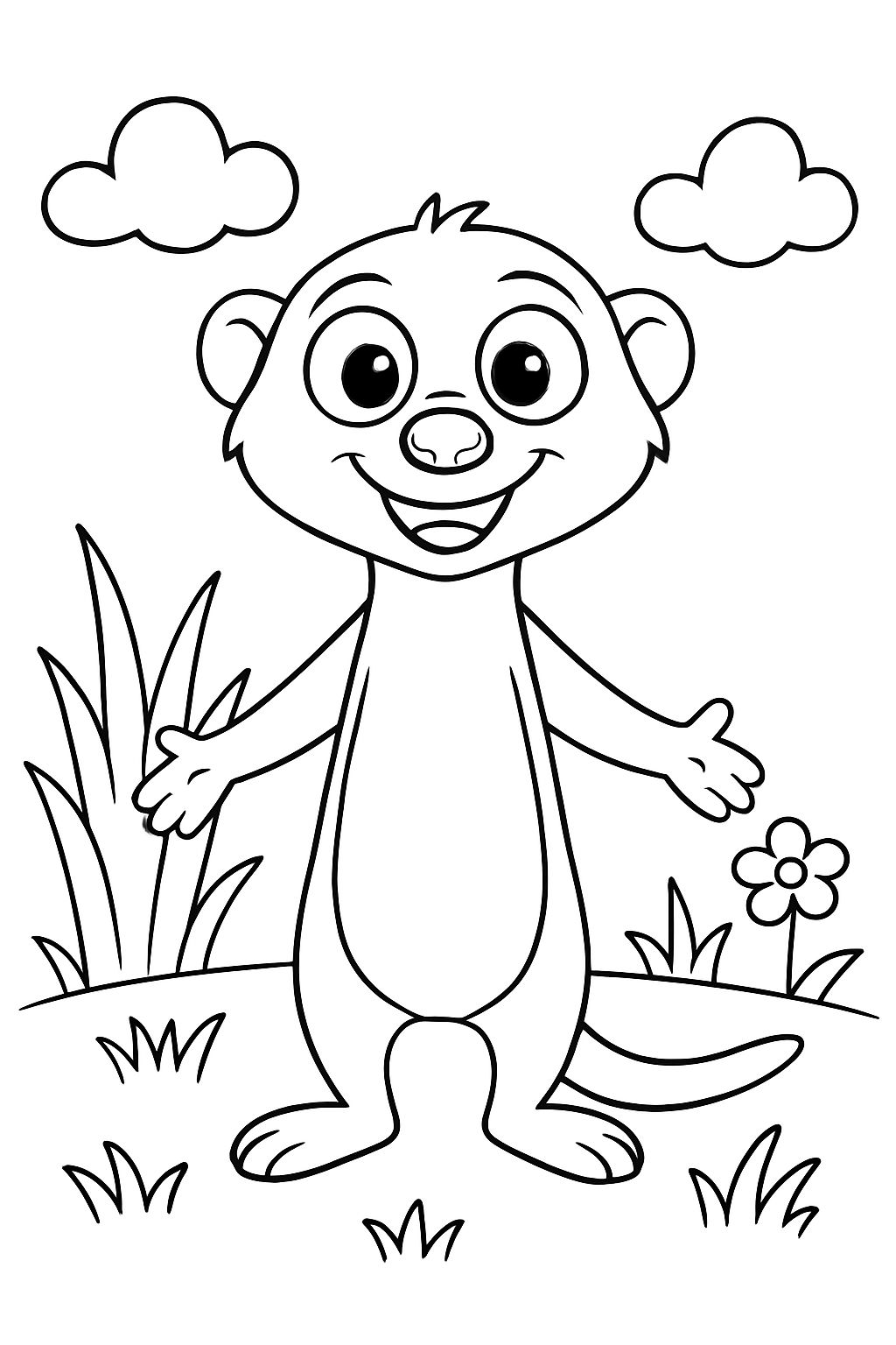 a meerkat not sideways but frontally