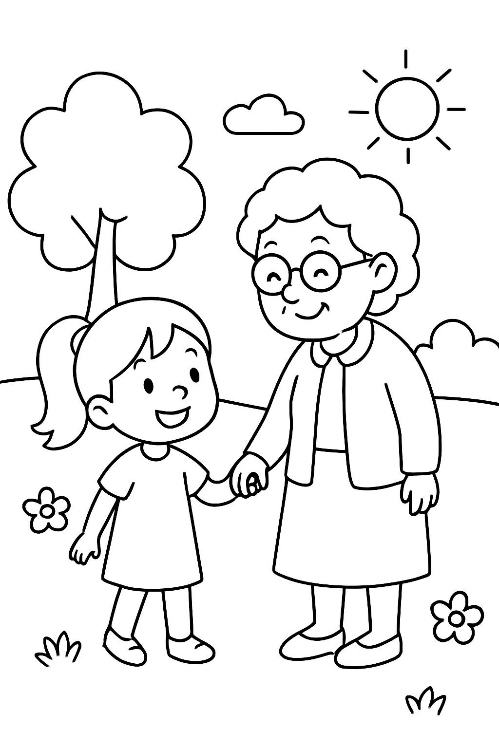 Niña con abuela