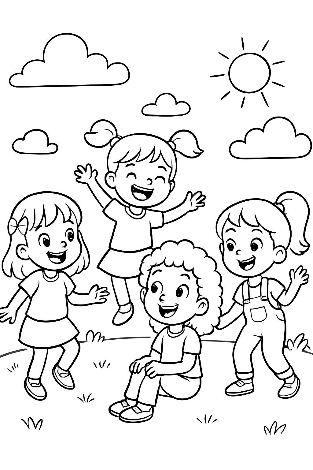 4 girls playing together