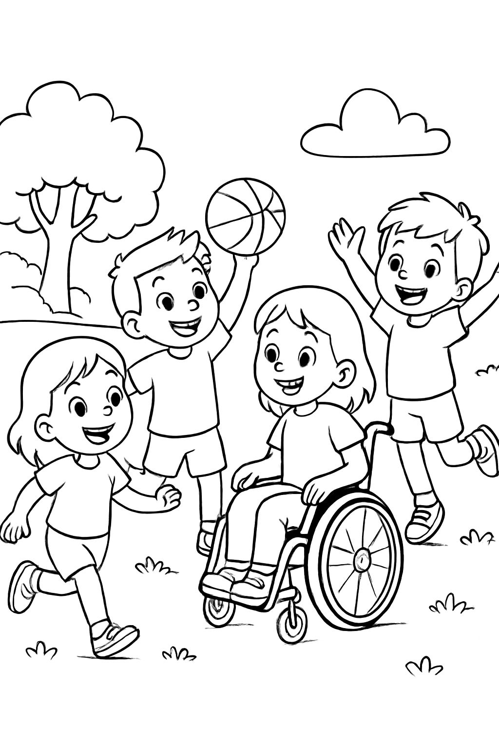 Children with and without disabilities in sports