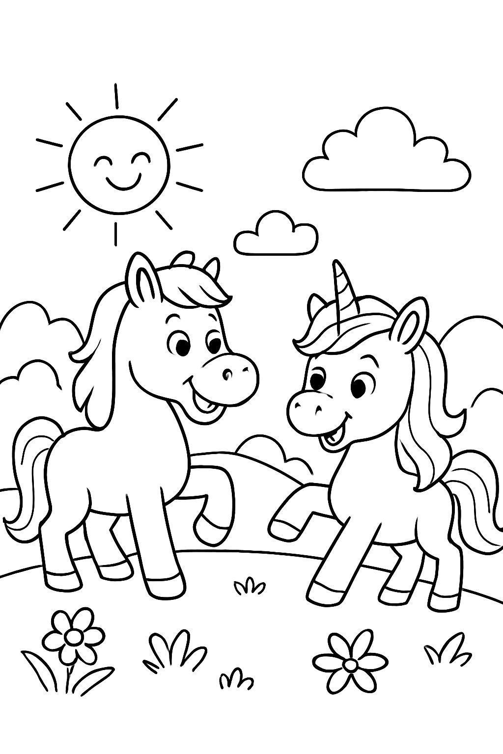 Cavalo com unicórnio