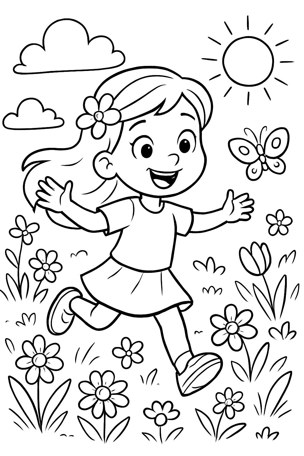 Flower meadow in spring