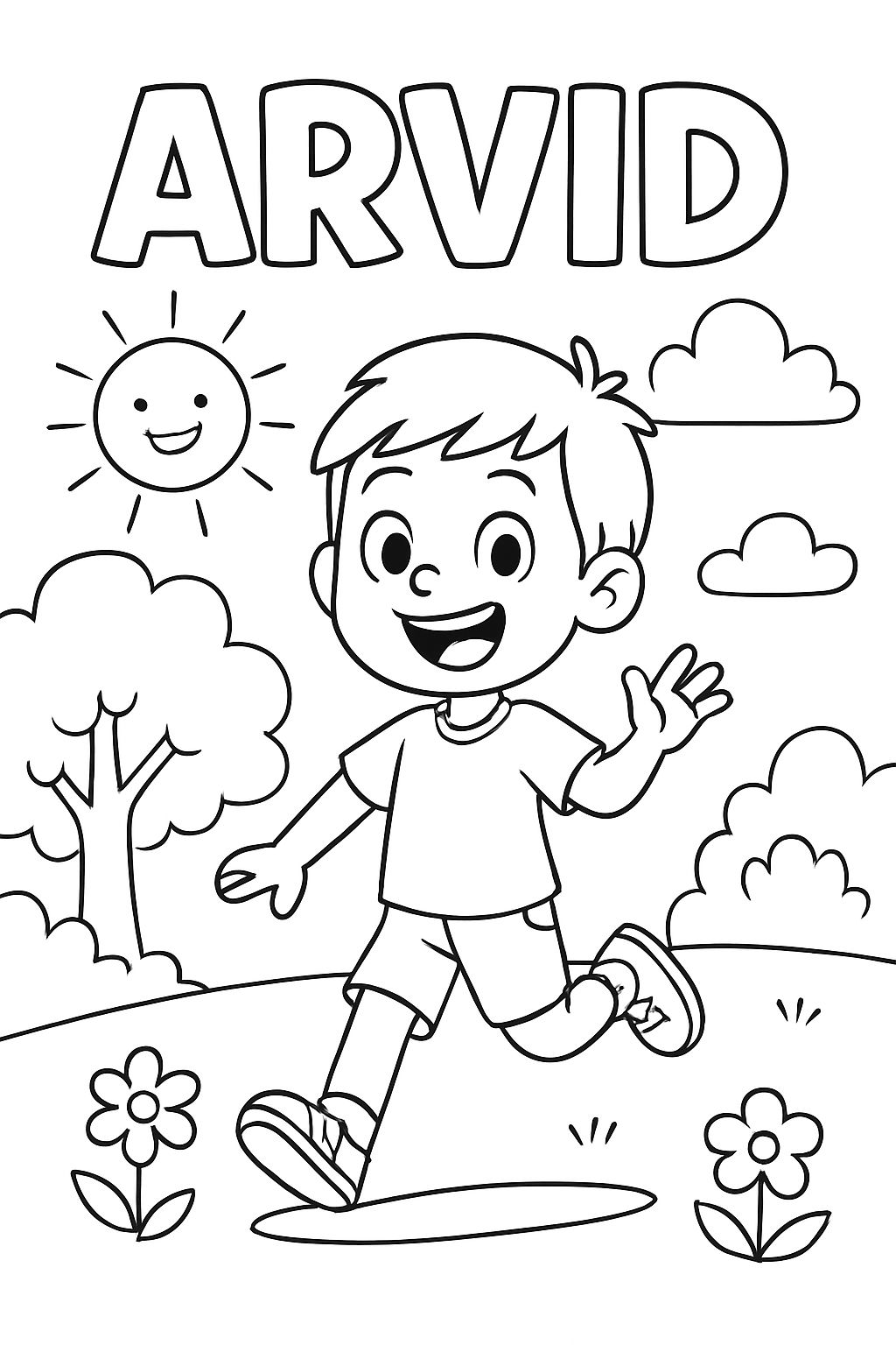 Eine Seite für Jungs mit dem Namen Arvid