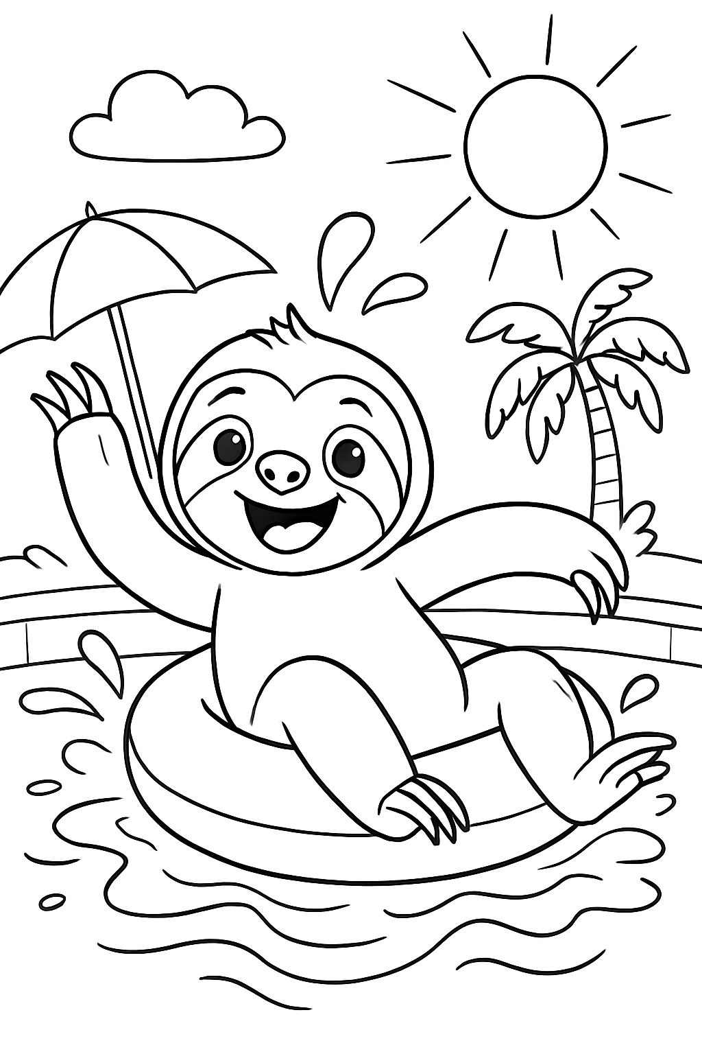 Sloth in the pool