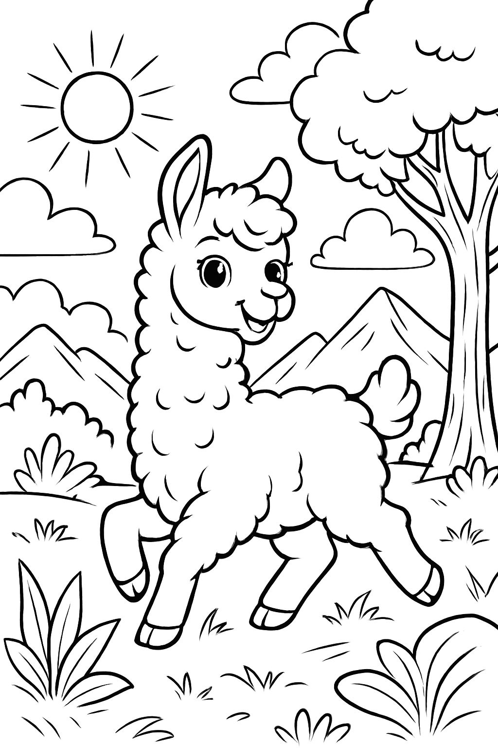 cute llama in nature