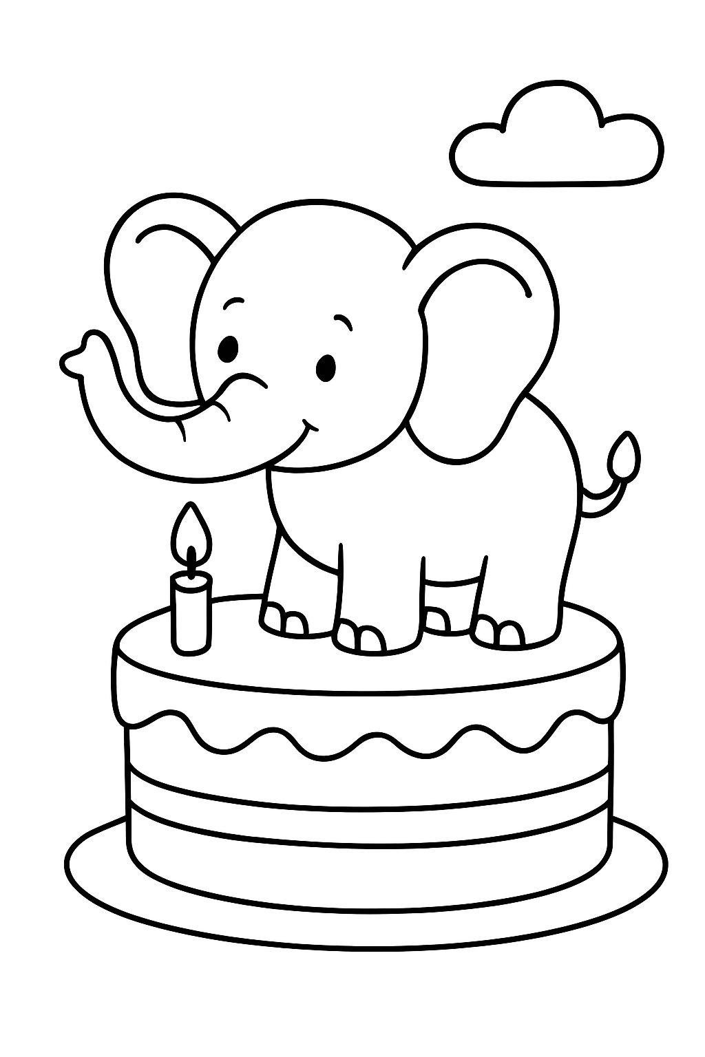 An elephant on a cake