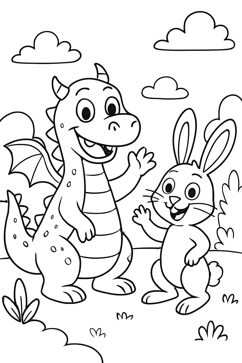a dragon and a rabbit