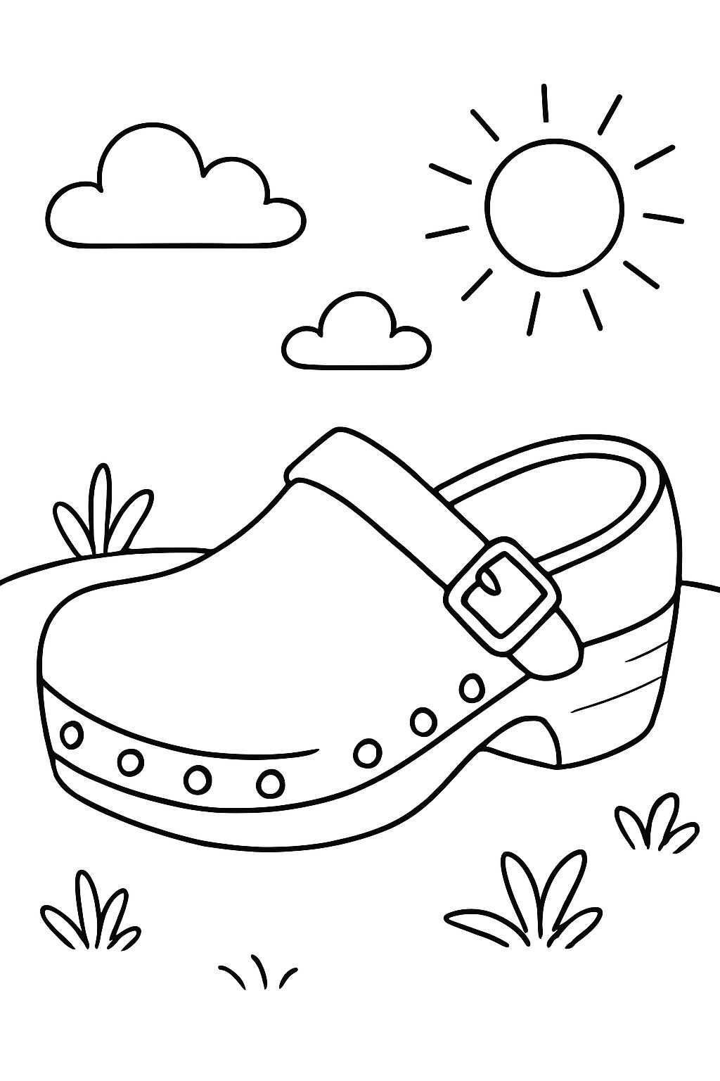 A wooden and leather clog A wooden and leather clog