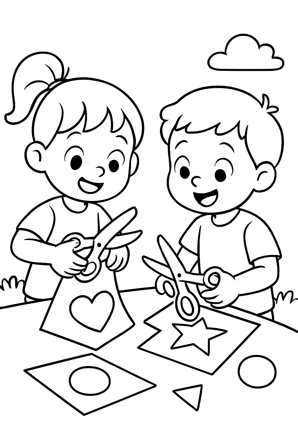 children cutting